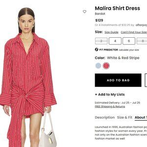 Bardot Malira Shirt Dress (Size Medium)